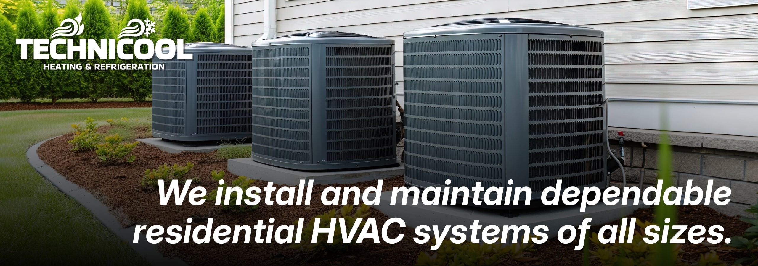 Photo of residential HVAC equipment outdoors.
